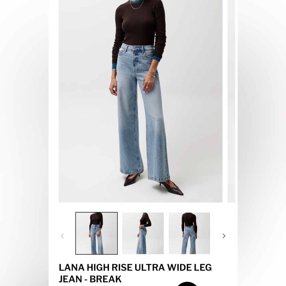 Lana High Rise Ultra Wide Leg Jeans - Light Blue